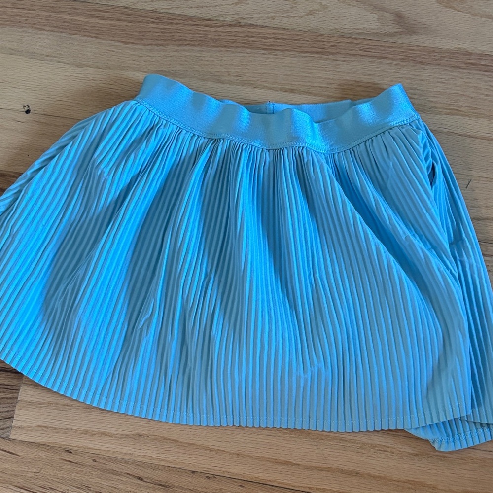 Pleated Blue Skirt with built in shorts and pockets